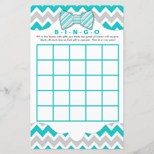 Papier Turquoise gris Bingo sac à main garçon jeux baby s