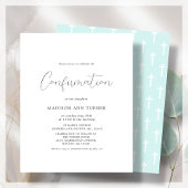 Papier Turquoise moderne | Confirmation de l'invitation b