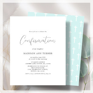Papier Turquoise moderne   Confirmation de l'invitation b