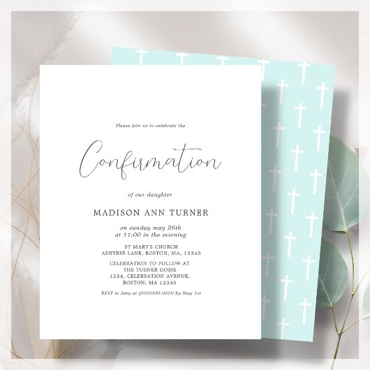 Papier Turquoise moderne | Confirmation de l'invitation b