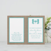 Papier Turquoise Seahorse Burlap Beach Wedding Collection (Debout devant)