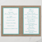 Papier Turquoise Seahorse Burlap Beach Wedding Collection (Dos)