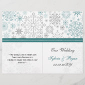 Papier Turquoise White snowflakes mariage d'hiver (Devant)