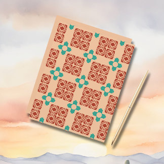 Papier Turquoise Zia Tribal Brown Tan