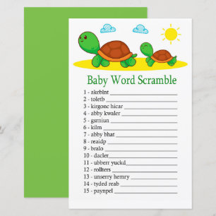 Papier Turtle Baby jeu de brouillage de mot