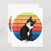 Papier Tuxedo Chat Cadeau Couleurs rétro pour Amoureux de (Devant / Derrière)