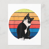 Papier Tuxedo Chat Cadeau Couleurs rétro pour Amoureux de (Dos)