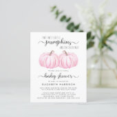 Papier Twin Baby Girls Citrouille Douche Par Mail Invitat (Debout devant)