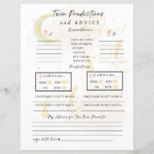 Papier Twin Baby Prédictions et conseils, Oh Baby! (Devant)