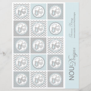 Papier Twin Boys Cravate Bow Cravate Mix Print Cupcake To