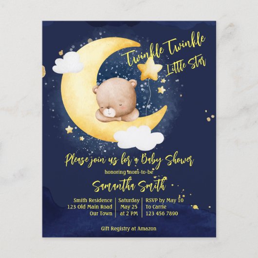 Papier Twinkle scintille petit baby shower étoile en pelu (Devant)