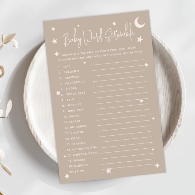 Papier Twinkle Twinkle Little Star Baby Word Scramble (Créateur téléchargé)