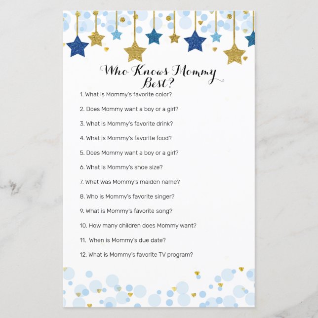 Papier Twinkle Twinkle Qui Connaît Maman Meilleur Jeu (Devant)