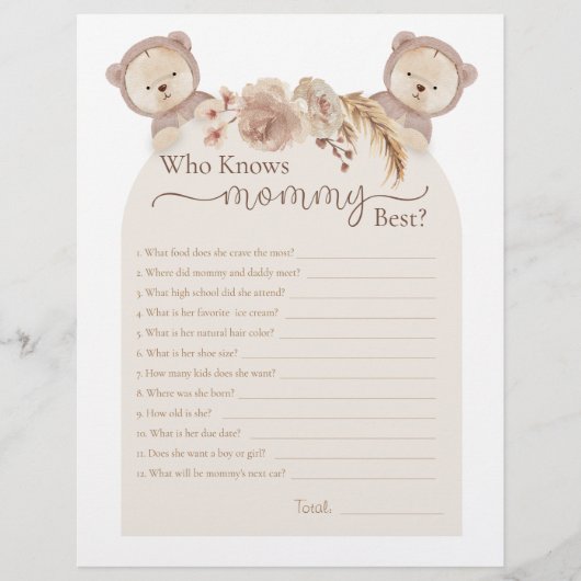 Papier Twins Teddy Bear Qui Connaît Maman Meilleur Jeu De (Devant)