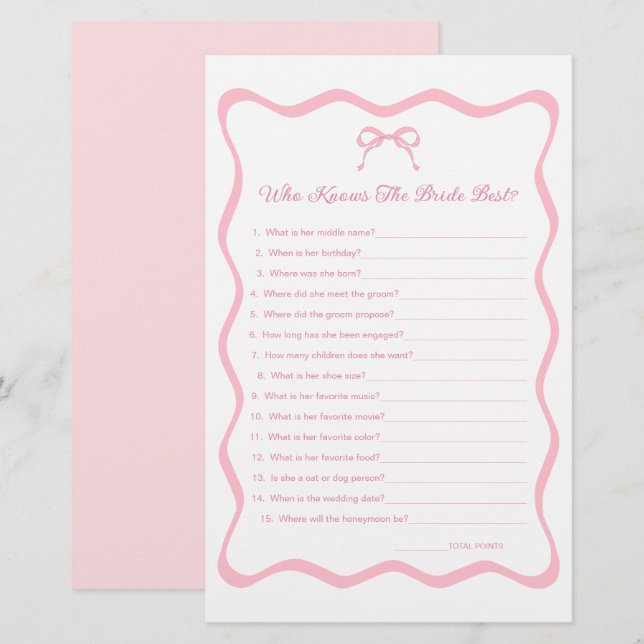 Papier Tying the Knot Fête des mariées Who Knods Bride Ga (Devant / Derrière)