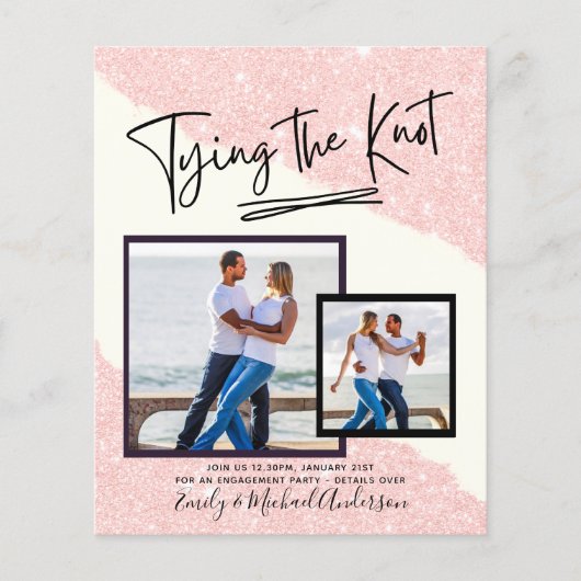 Papier Tying The Knot - Photo Engagement Party Invitation (Devant)