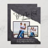 Papier Tying The Knot - Photo Engagement Party Invitation (Devant / Derrière)