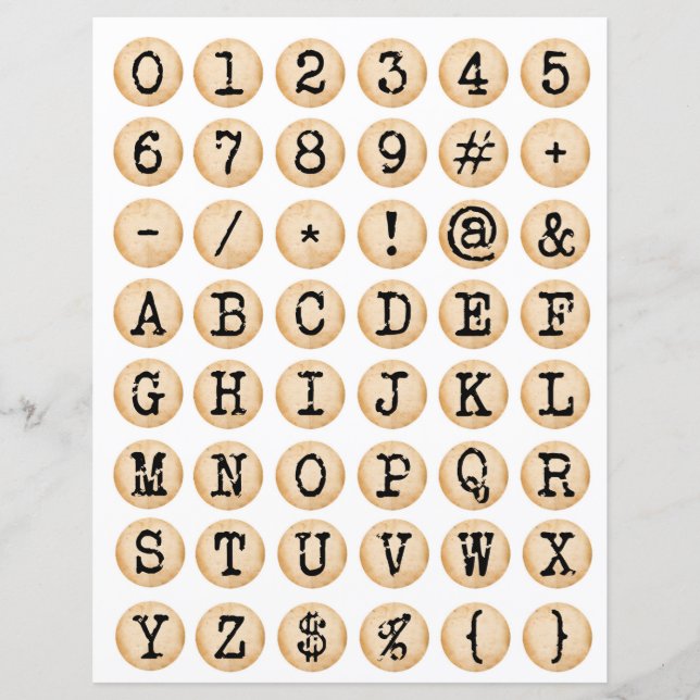 Papier Typewriter ornamental old letters collage (Devant)