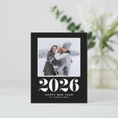 Papier Typographie 2025 Black Happy New Year Photo (Debout devant)