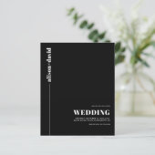 Papier Typographie blanche Code QR faire-part de mariage  (Debout devant)