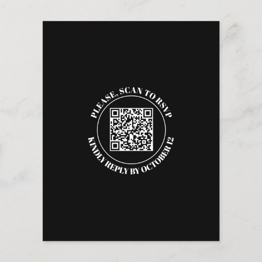 Papier Typographie blanche Code QR faire-part de mariage  (Dos)