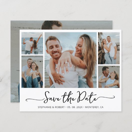 Papier Typographie Budget Photo Mariage Enregistrer La Da (Devant / Derrière)