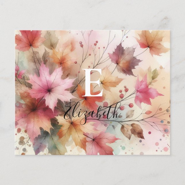 Papier Typographie Chute laisse aquarelle couleur pastel (Devant)