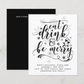 Papier Typographie de Noël Manger Boire S'amuser Budget (Devant / Derrière)