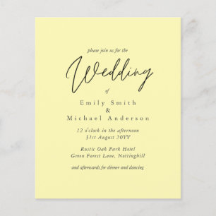 Papier Typographie de script jaune citron uniquement Mari
