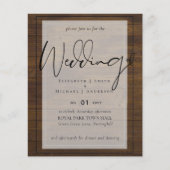 Papier Typographie de script rustique Mariage de budget (Devant)