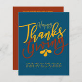 Papier Typographie du bon thanksgiving Année d'examen (Devant / Derrière)