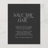 Papier typographie du budget photo mariage moderne (Dos)