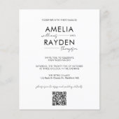 Papier Typographie du budget Script Photo Code QR Mariage (Devant)