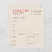 Papier Typographie en Terracotta rose Reprise moderne cré (Devant / Derrière)