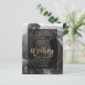 Papier Typographie géométrique or photo budget mariage (Debout devant)