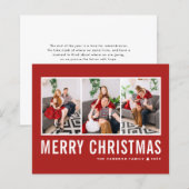 Papier Typographie moderne Red Photo Collage Noël (Devant / Derrière)
