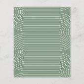 Papier Typographie moderne sage baby shower vert élégant (Dos)