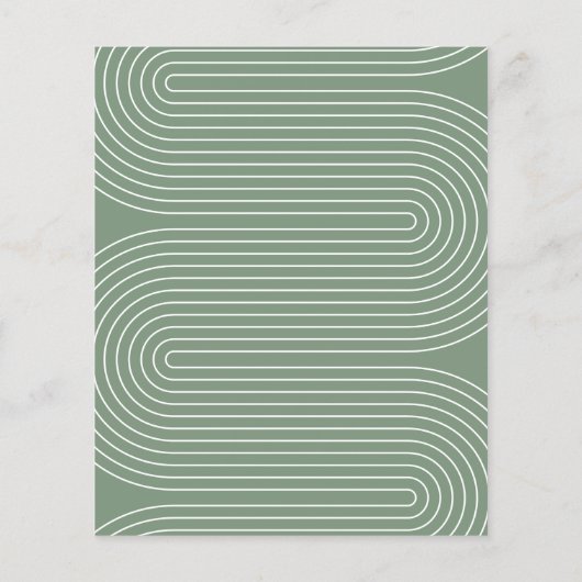 Papier Typographie moderne sage baby shower vert élégant (Dos)