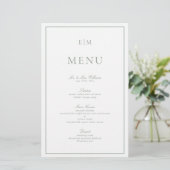 Papier Typographie moderne Sage Vert Monogramme Mariage M (Debout devant)