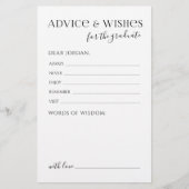 Papier Typographie noire Moderne Conseils et souhaits des (Devant)