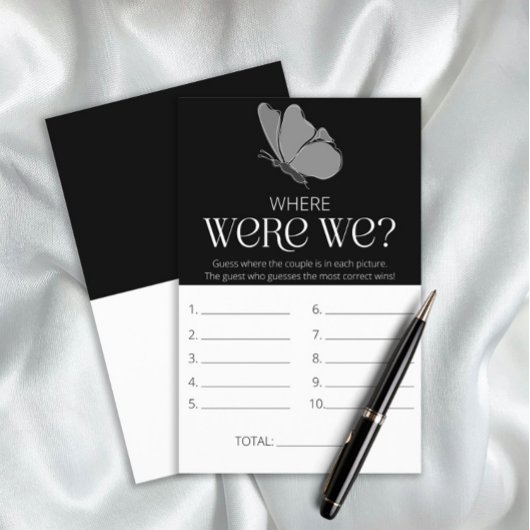 Papier Typographie Où étions-nous le jeu de douche nuptia