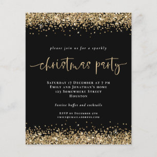 PAPIER Uitnodiging voor goudglitter Black met ke Flyer