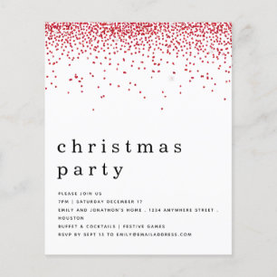 PAPIER Uitnodiging voor kerstfeestdagen met rood Flyer