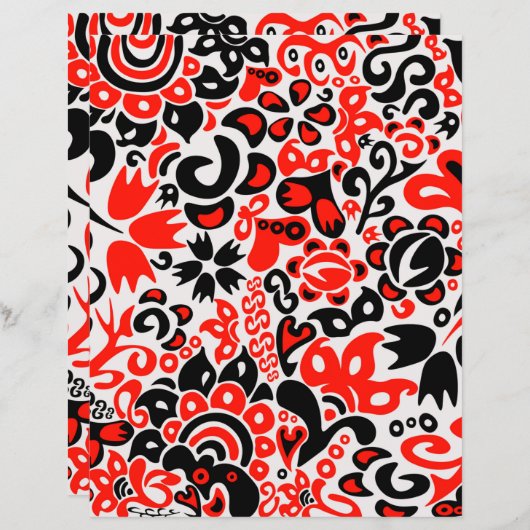 Papier Ukrainian ethnic folk art floral pattern absrtact  (Devant / Derrière)