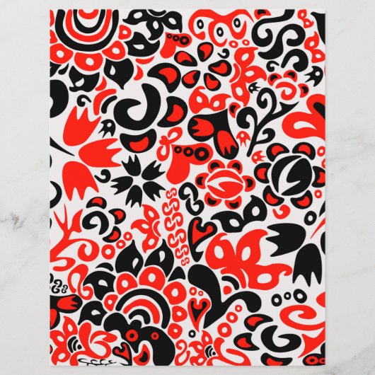 Papier Ukrainian ethnic folk art floral pattern absrtact (Devant)