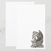 Papier Un ange endormi sur la pierre (Devant / Derrière)