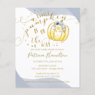 Papier Un Baby shower Budget Un Peu Citrouille Invitation