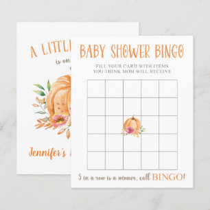 Papier Un Baby shower Floral Un Peu Citrouille Jeu De Bin