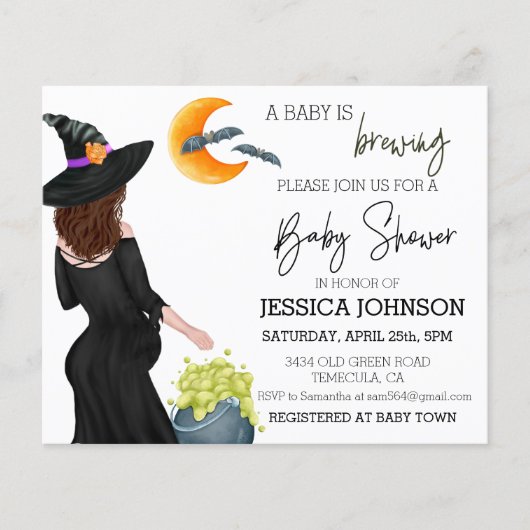 Papier Un bébé brasse de l'aquarelle sorcière personnalis (Devant)