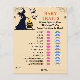 Papier Un bébé brasse des jeux de Baby shower d'Halloween